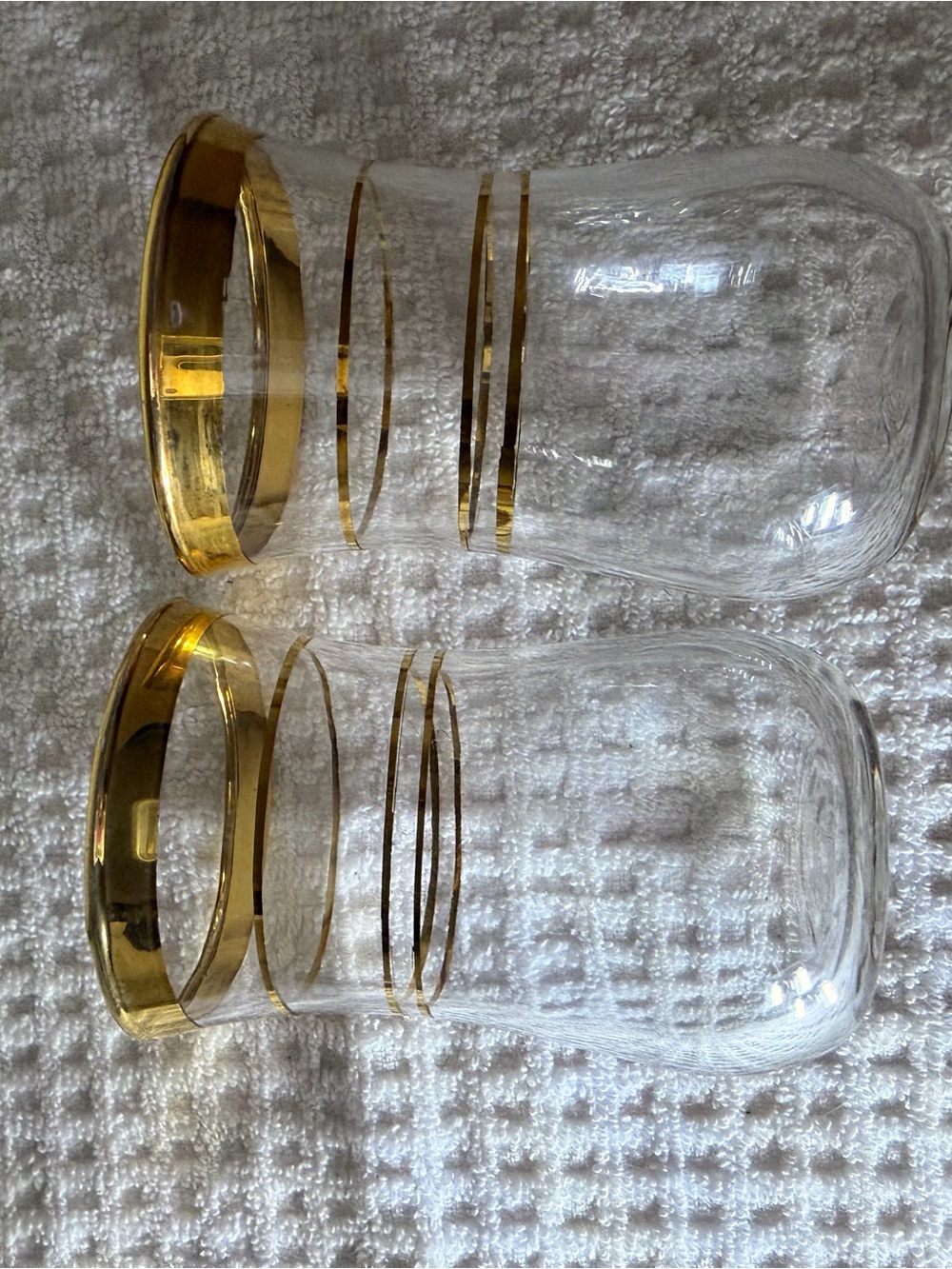 Turkish Gold-Trim Clear Glass Tumblers (Set of 2)